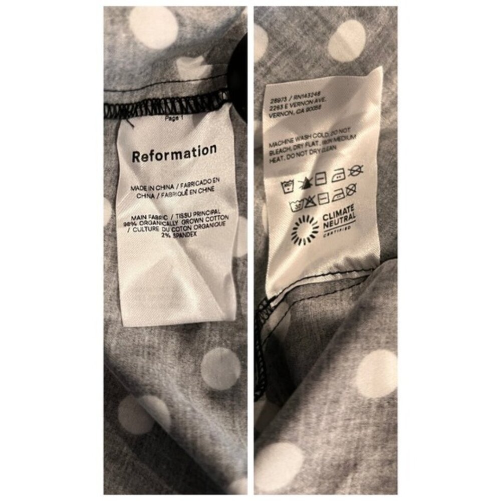 Reformation Michaela Organic Cotton A-Line Dress Size 10 - Picture 6 of 7
